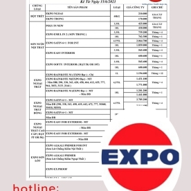 BẢNG GIÁ SƠN EXPO MỚI NHẤT 